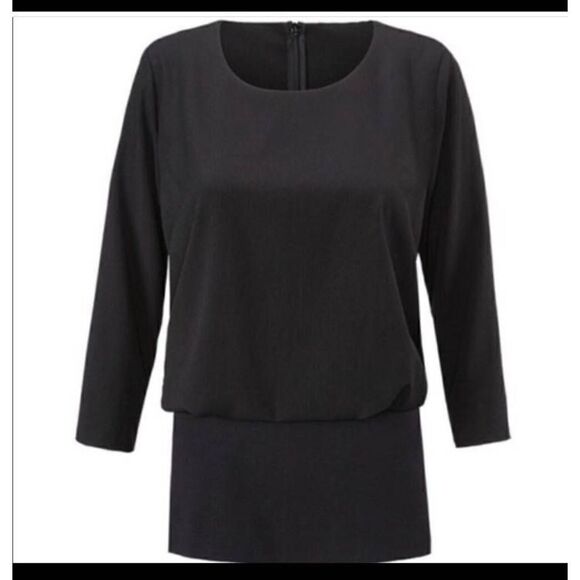 Cabi Indulgence top black cinched waist 3/4 sleeve size M - Picture 2 of 10